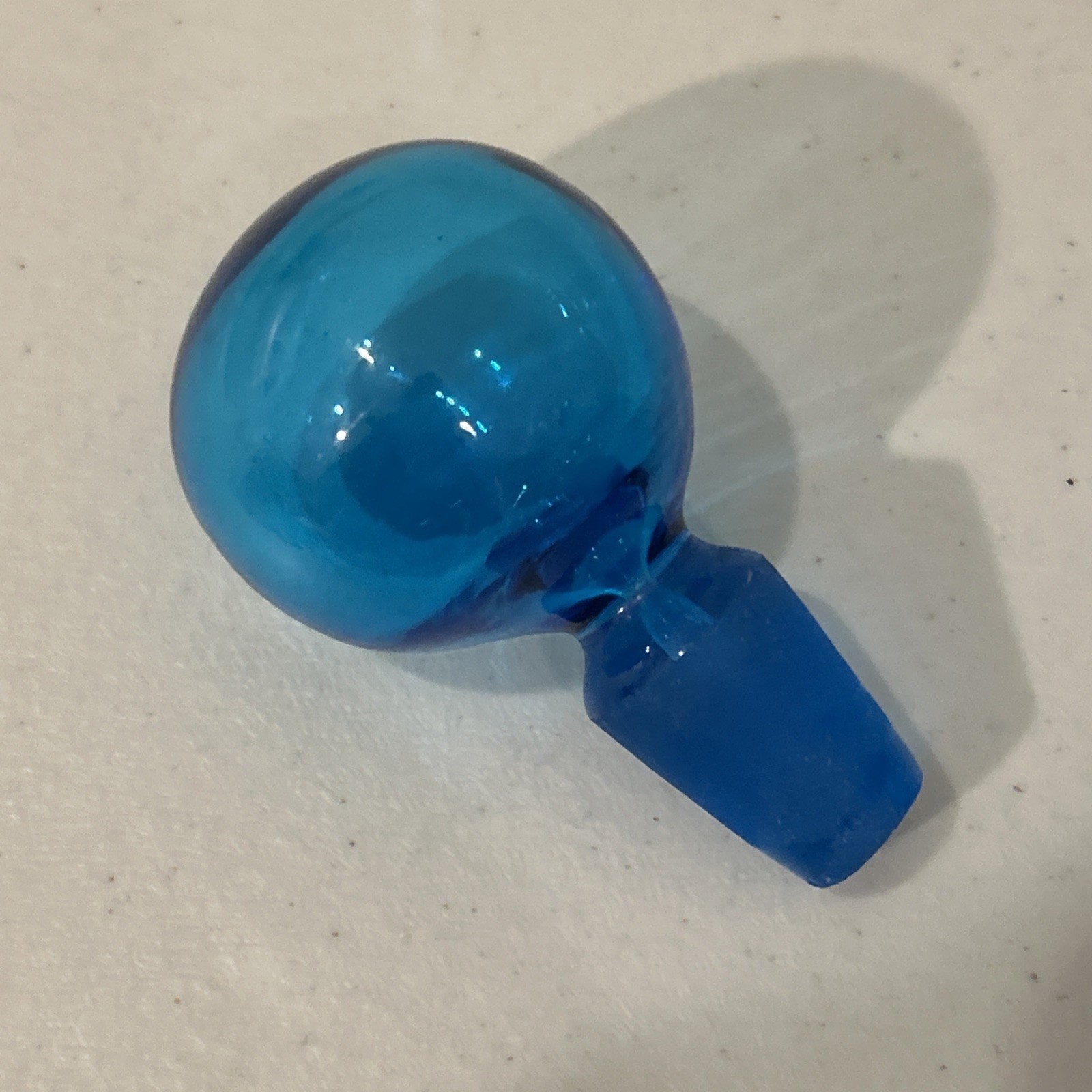 Gorgeous MCM Mid Century BLENKO Decanter 636s BLUE CRACKLE Turquoise Art Glass