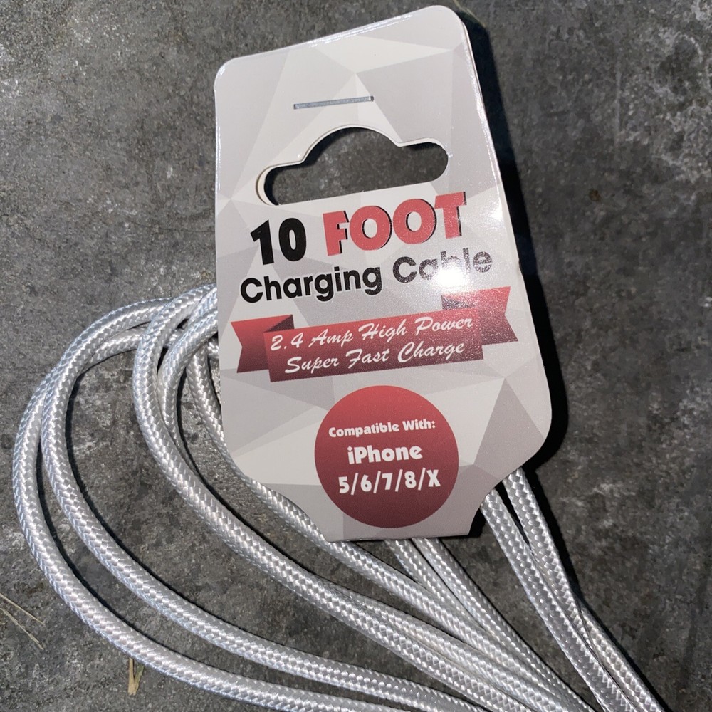 10 FT Sync & Charge USB Cable gray New