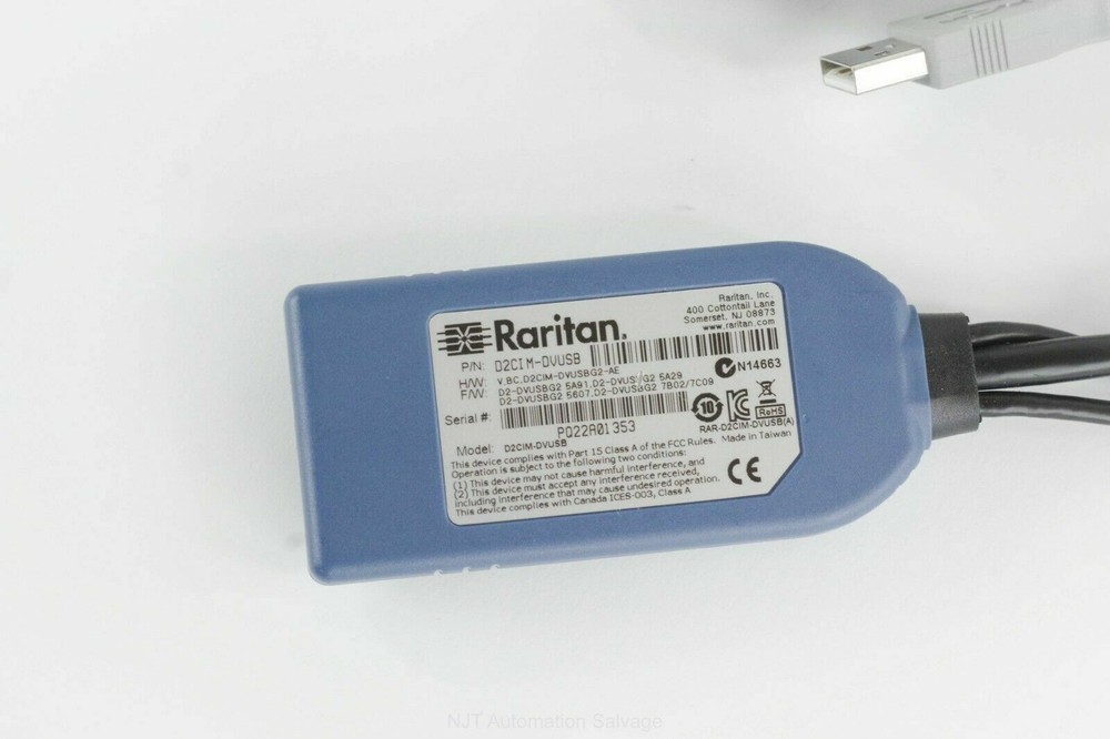 Raritan Dominion KVM CABLE D2CIM-DVUSB Dual Usb Module CABLE