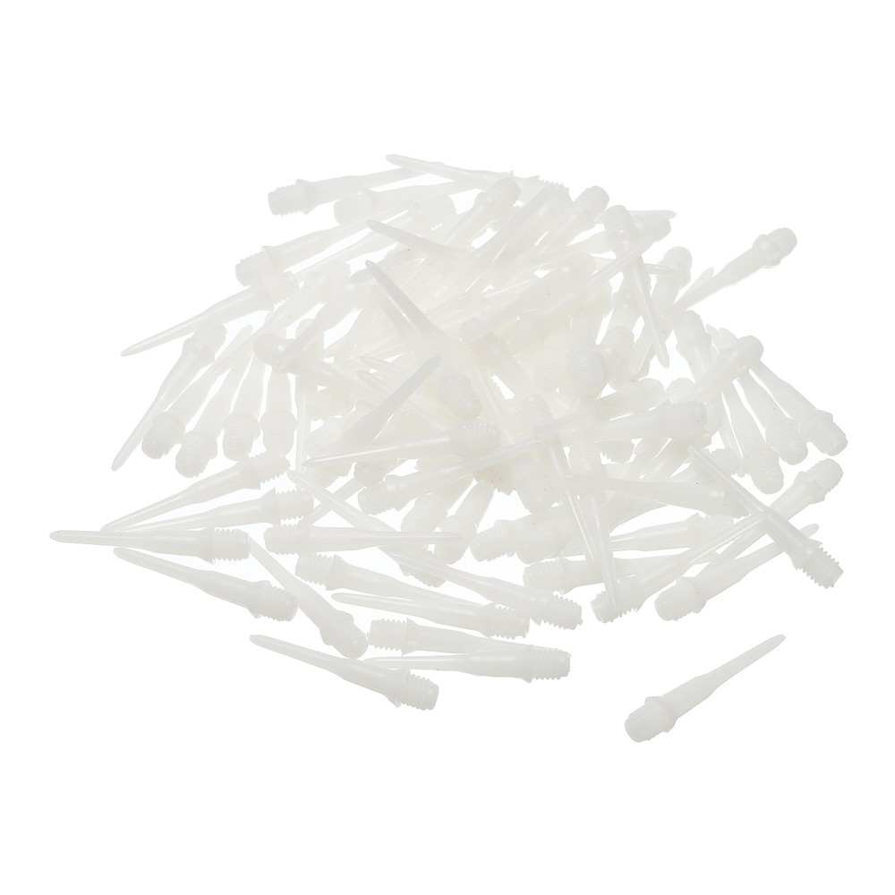 Plastic Dart Tips, 100 Pack 2BA Thread Soft Dart Tips Dart Accessories, White