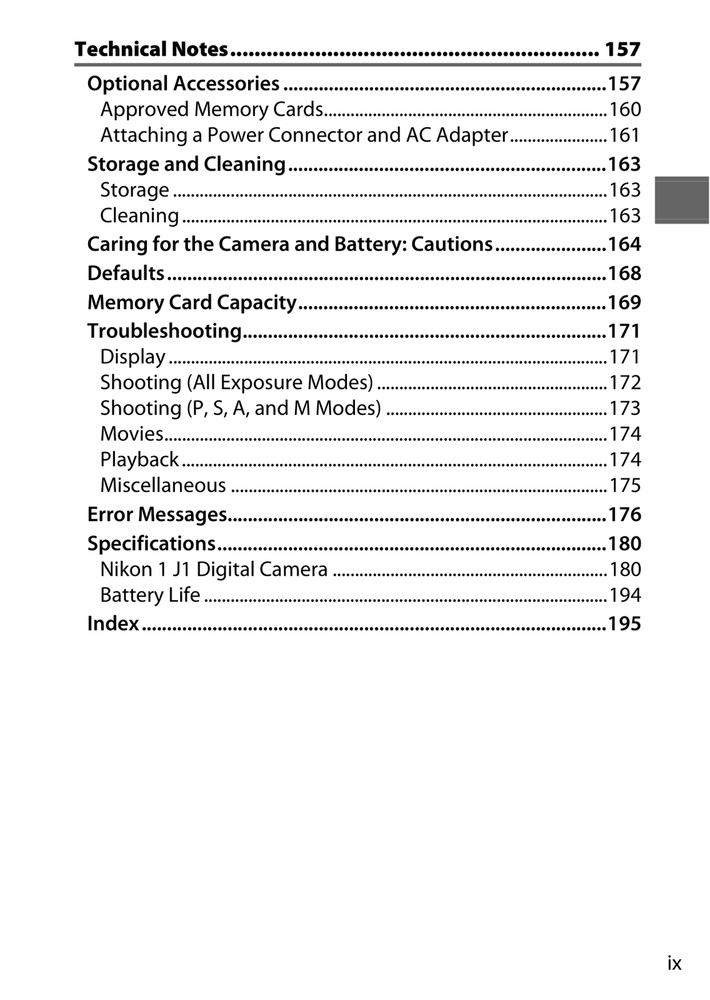 Nikon 1 J1 — Reference Manual User Guide — 219 Pages — Half Size 5.5x8.5