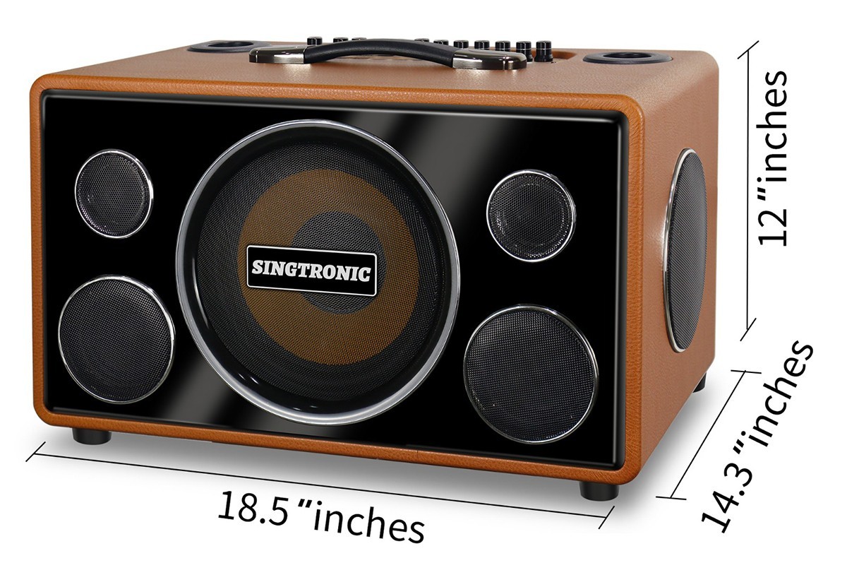 Singtronic BT-800DSP Portable 800W Bluetooth Karaoke Free: 2 x Wireless Mics