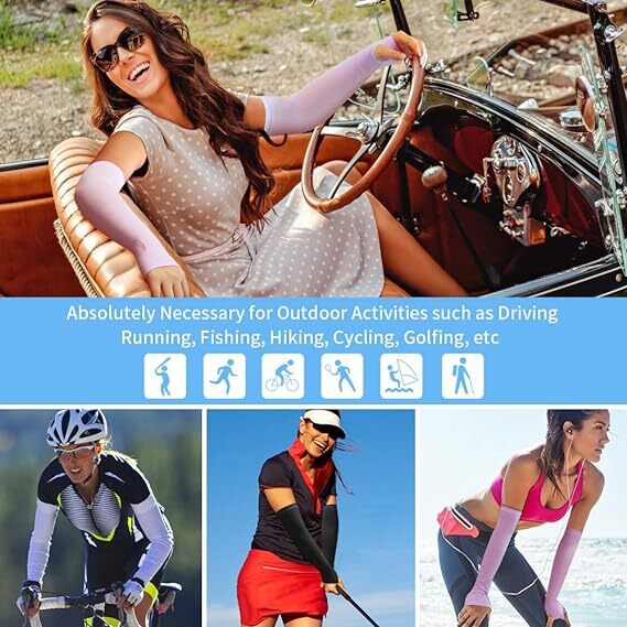 10Pairs Cooling Arm Sleeves Cover UV Sun Protection Sports Outdoor For Men Women