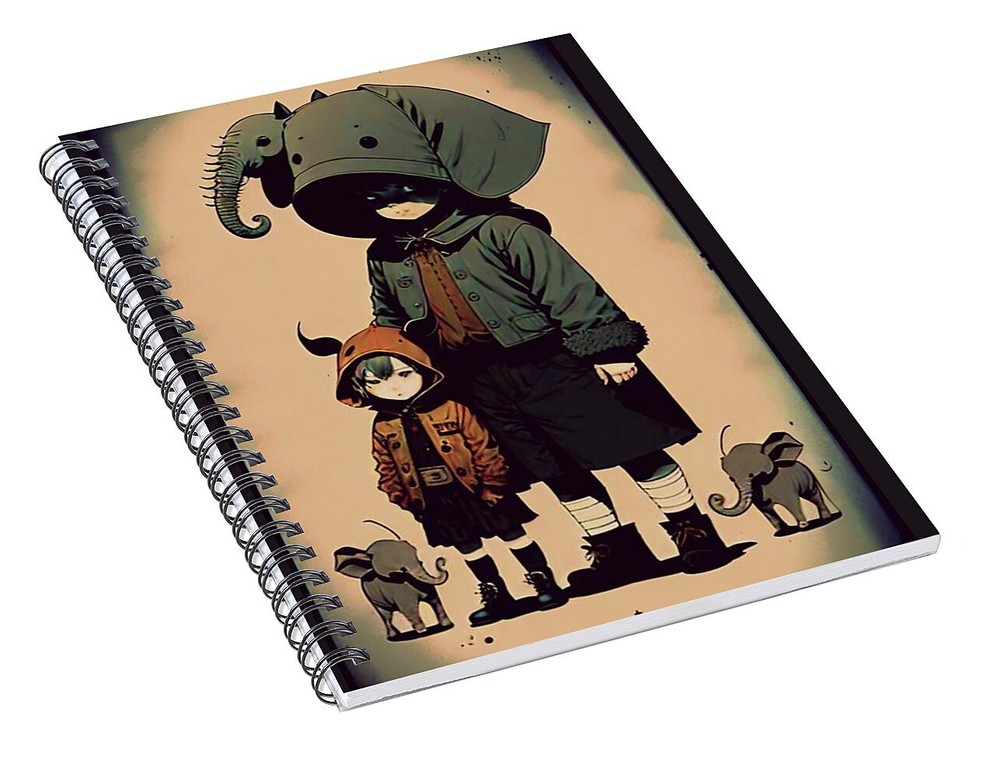 Elephant Pack Spiral Notebook Blank Notebook Lined Journal 8 x 6 Notebook