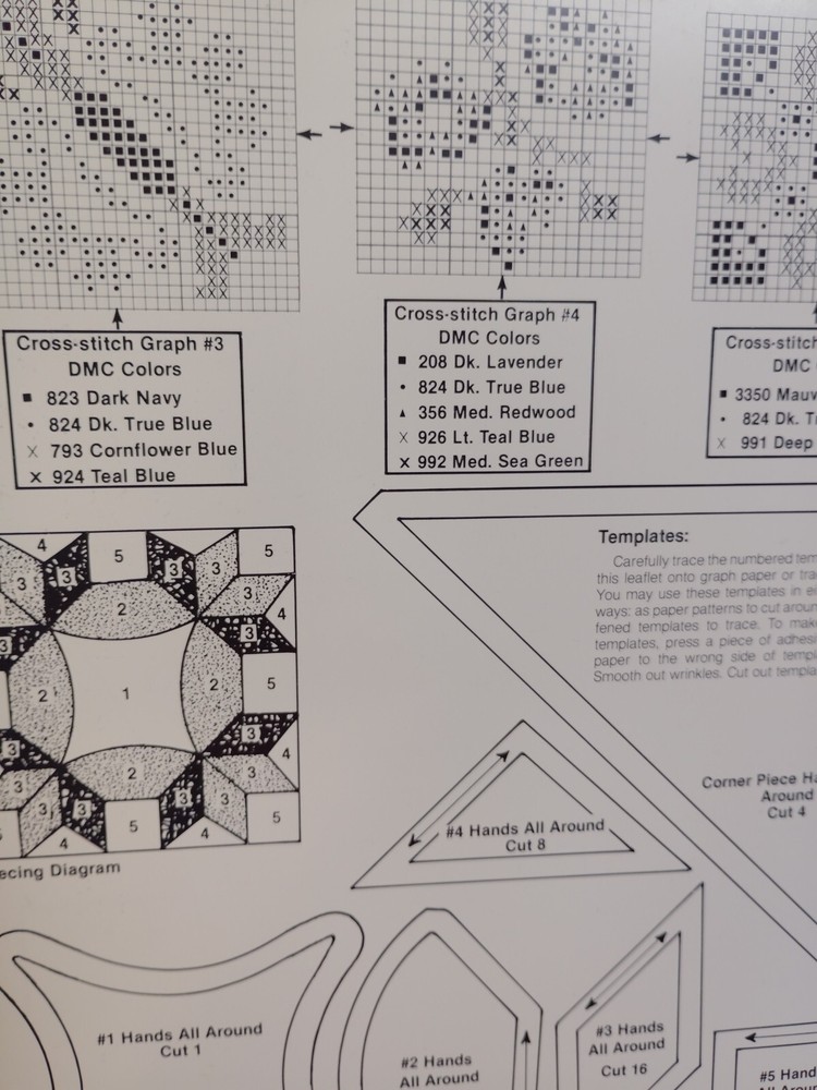 Patchwork Place Cross Stitch Quilt Pattern Leaflet Friendship Knot LSS6 Pillows