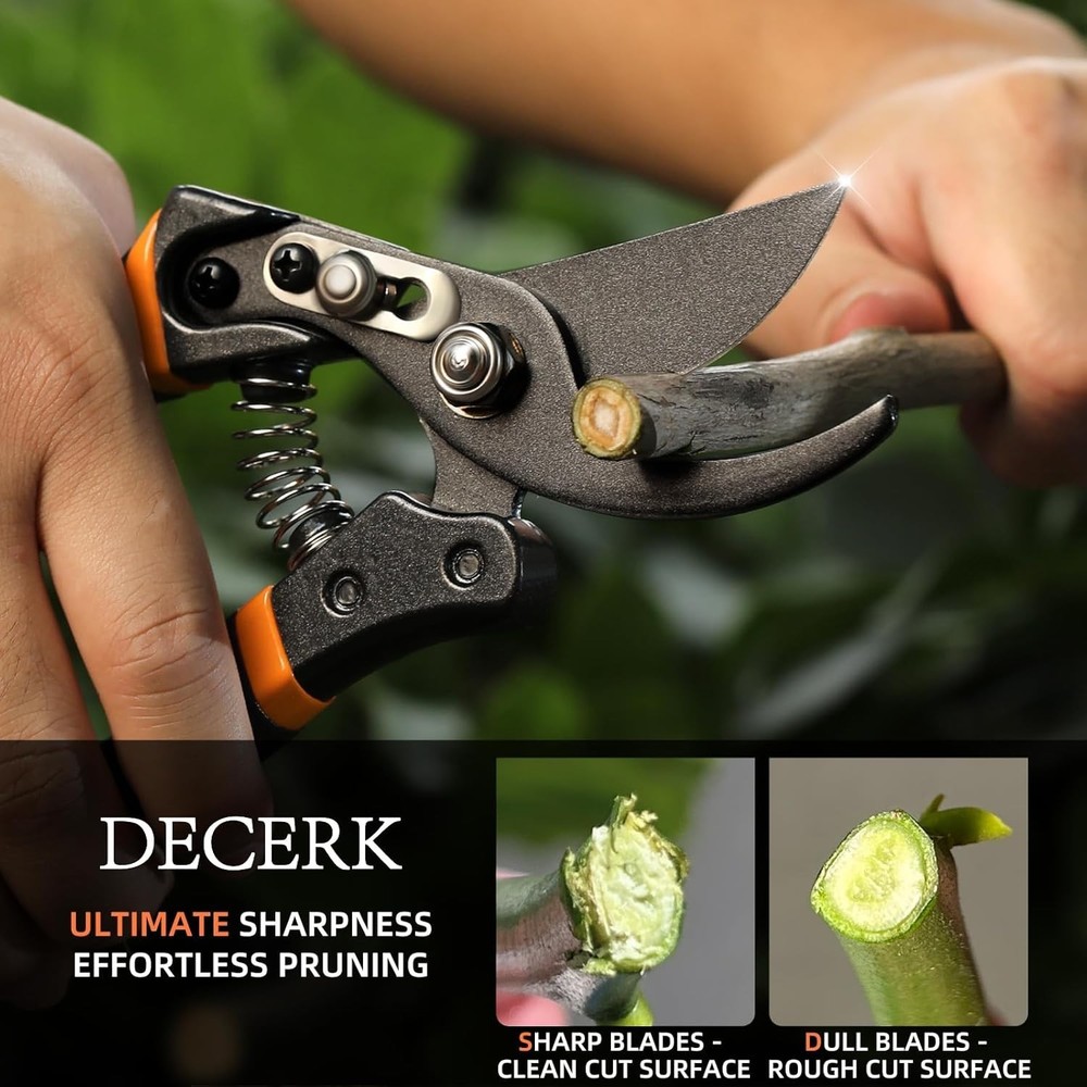 8.5" Professional Pruning Shears - Cuts 4X Easier with Ultra Sharp Japanese S...