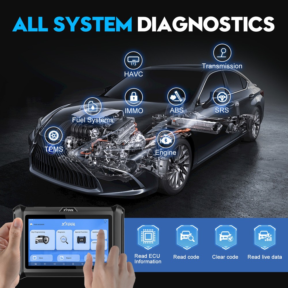 USED XTOOL X100PAD S OBD2 Car Diagnostic All Systems Diagnostic IMMO Coding Tool