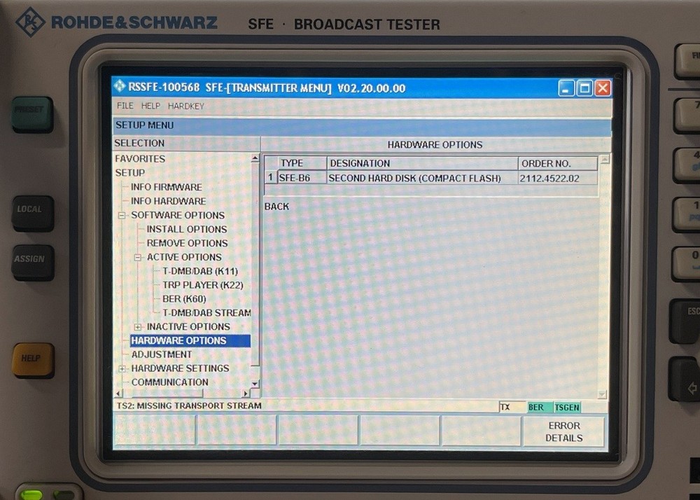 Rohde & Schwarz SFE, Broadcast tester