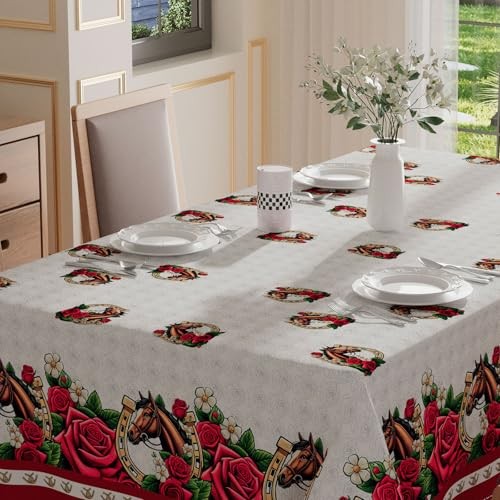 Kentucky Roses Horse Rcing Tablecloth Rectangle Table 84" x 60" (Rectangular)