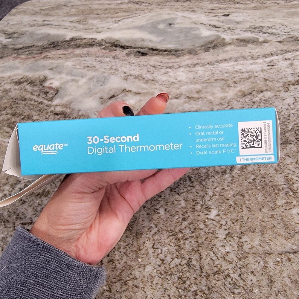 Equate 30 Second Digital Thermometer Oral Rectal Underarm Open Box Tested