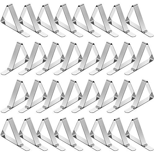 Tablecloth Clips 32 Pack Picnic Table Clips, Stainless Steel Table 32 pack
