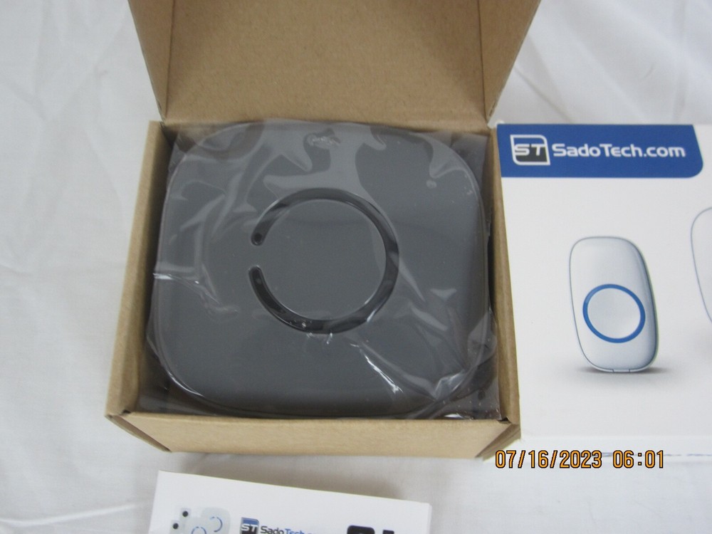 Sado Tech Wireless Doorbell Gray Battery Operated