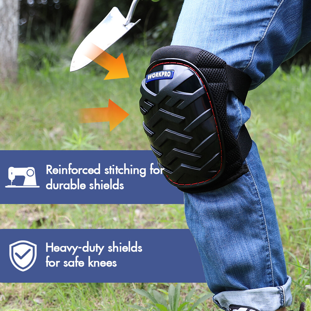 Gel Knee Pads Heavy Duty Work Kneepad Adjustable Buckle Strap Durable Button NEW