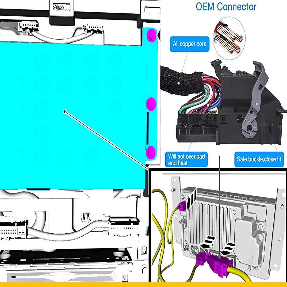 Plug&Play 4" TO PNP 8" Conversion Power Harness For Ford SYNC1 to SYNC 3 Upgrade