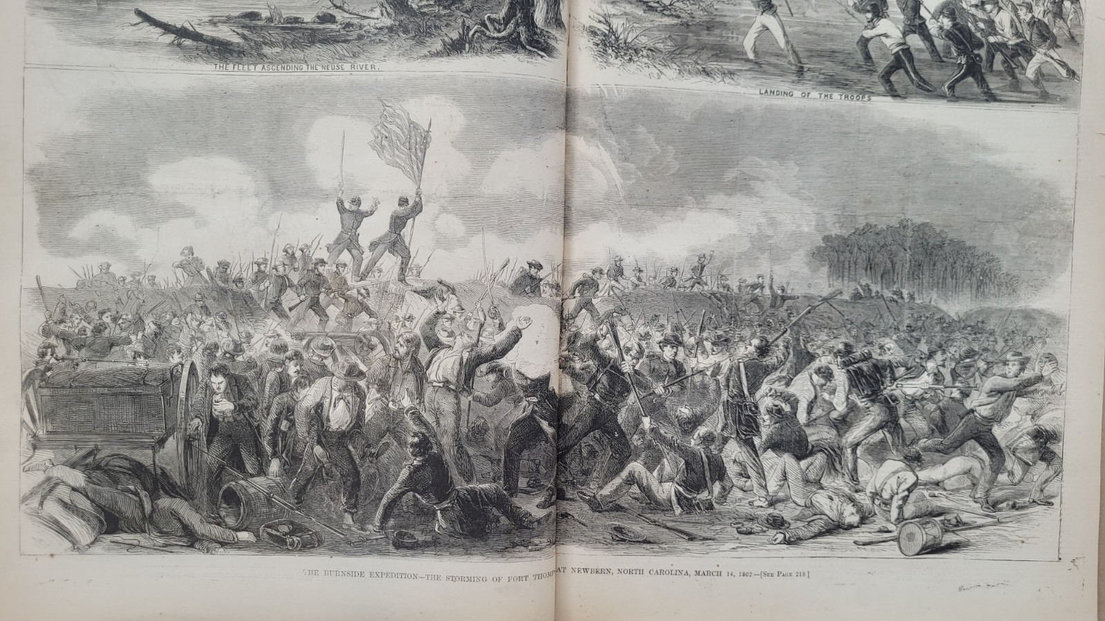 The Burnside Expedition - The Storming of Fort Thompson at Newbern NC 1862 print