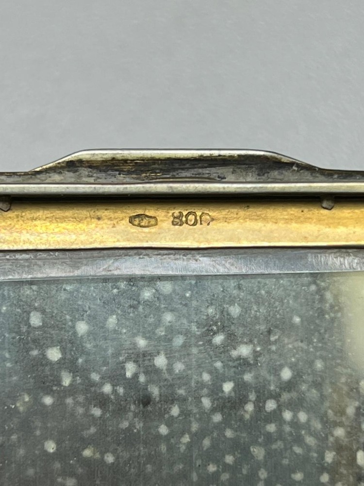 Antique 800 Silver Powder Box Enamel