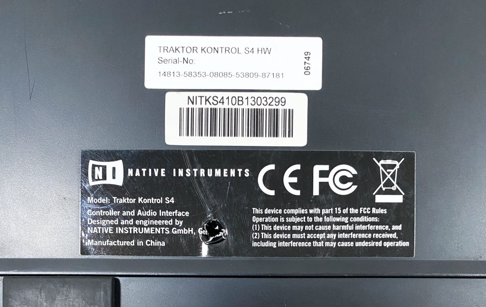 Native Instruments Traktor Kontrol TS4 MK1 DJ Controller w/AC Adapter & PC Cable