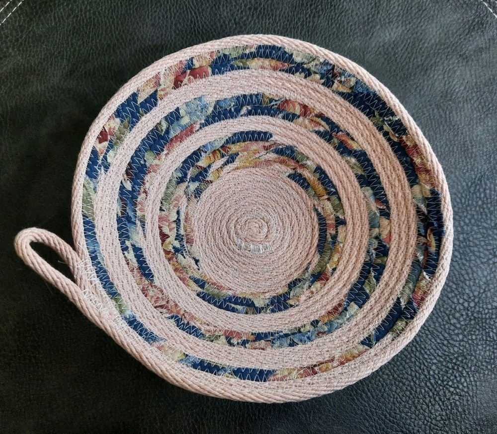 Hand Crafted Rope Bowl Coiled Pink