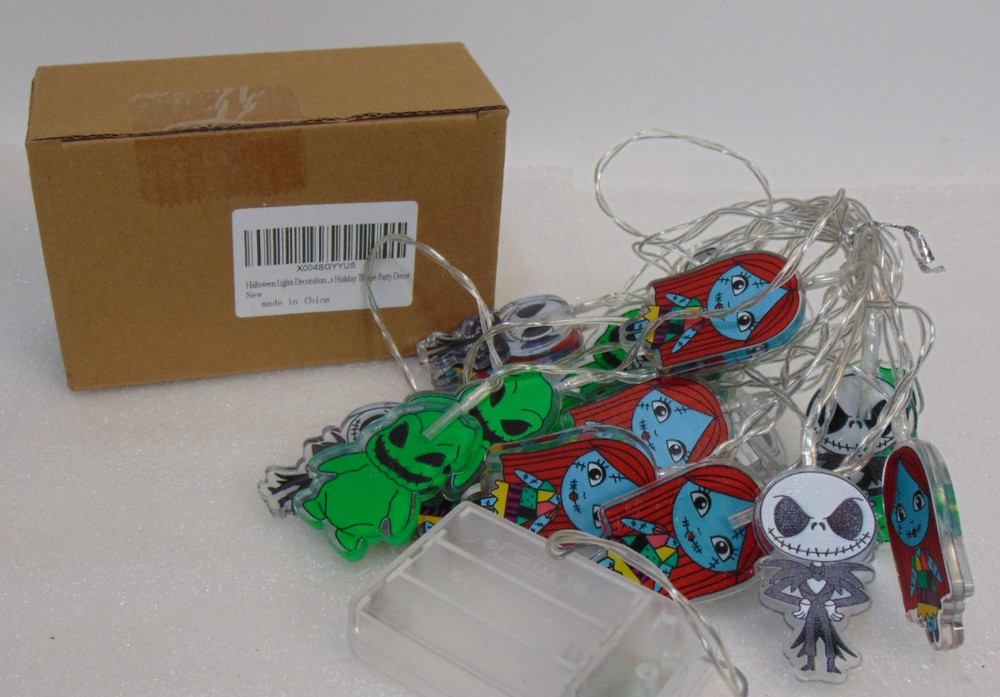 Halloween String Lights 2" Nightmare Before Christmas LED Multicolor 20 Lights