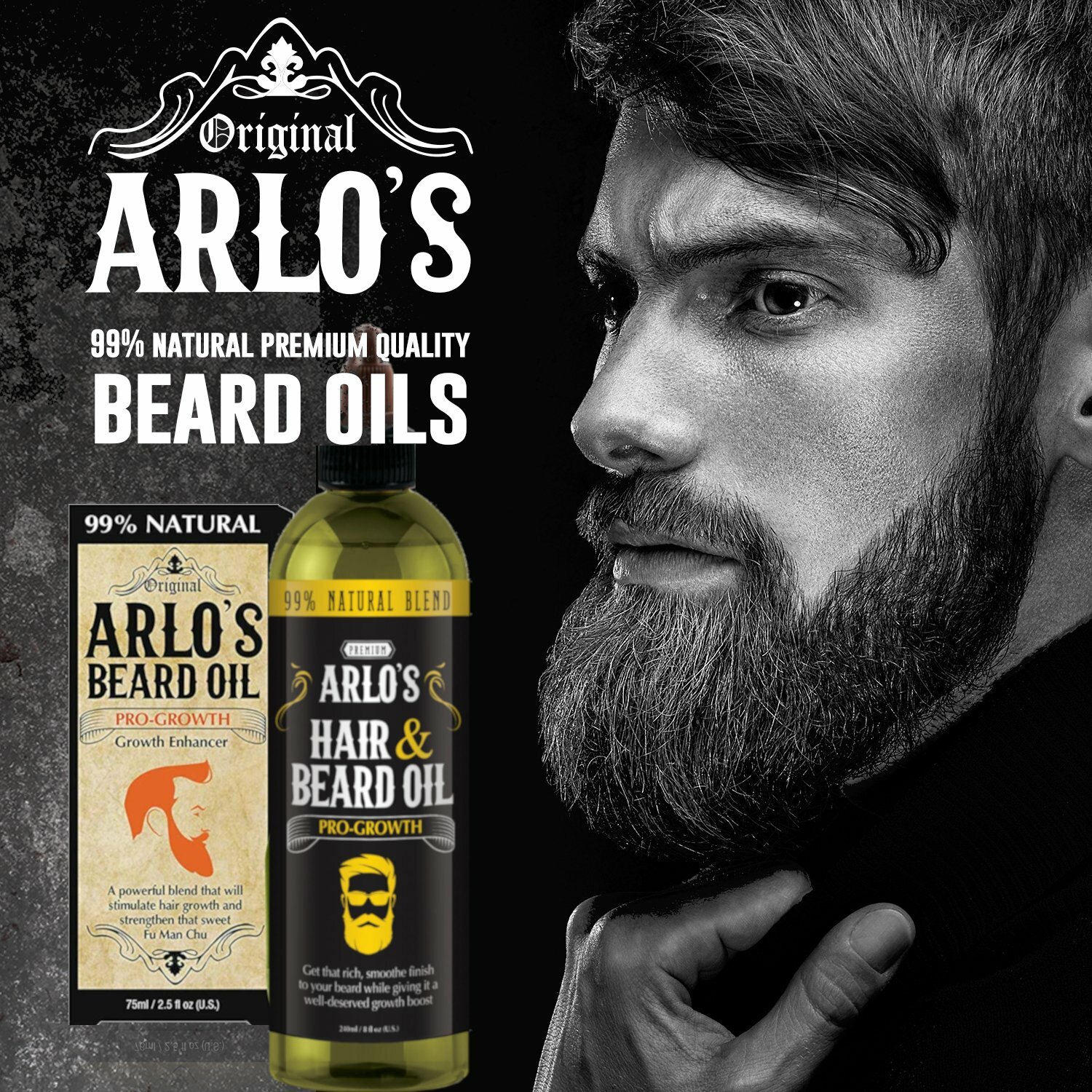 Arlo's Pro-Growth Hair and Beard Oil 8 oz.