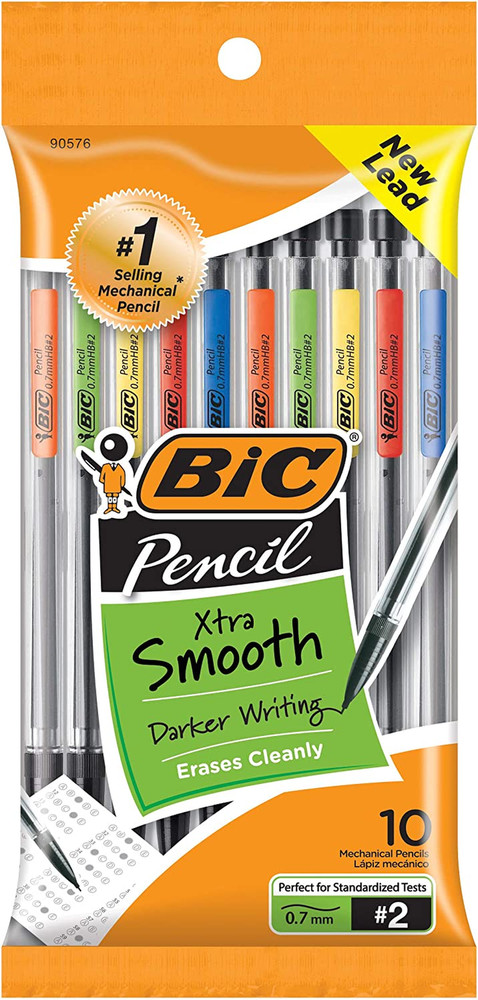 Xtra-Smooth Mechanical Pencils with Erasers, Medium Point (0.7Mm), 12-Count Pack