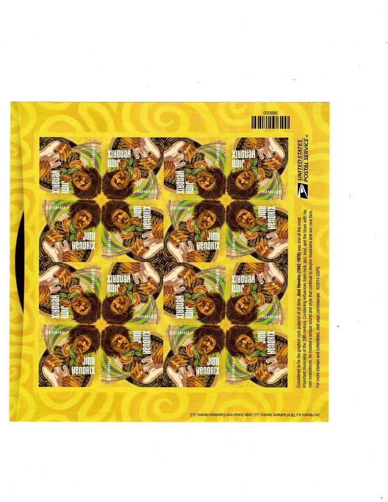 SCOTT#4880,FOREVER STAMP JIMI HENDRIX  SHEET OF 16 MNH OG