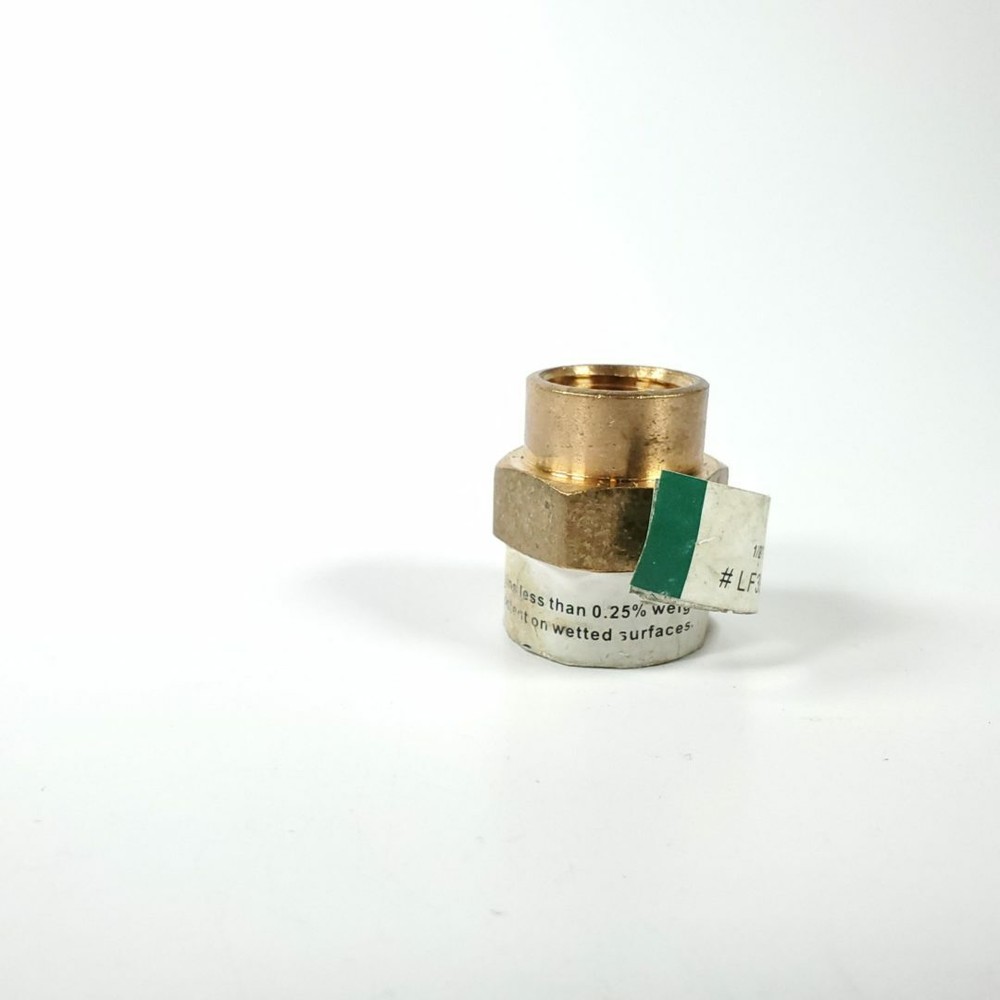 JMF 5405186 -- 1/2" x 3/8" FIP Brass Threaded Pipe Reducing Coupling