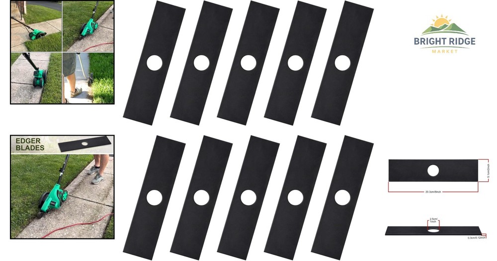 High-Quality Edger Blades 8 x 2 Inches, Compatible with Multiple Edger Models