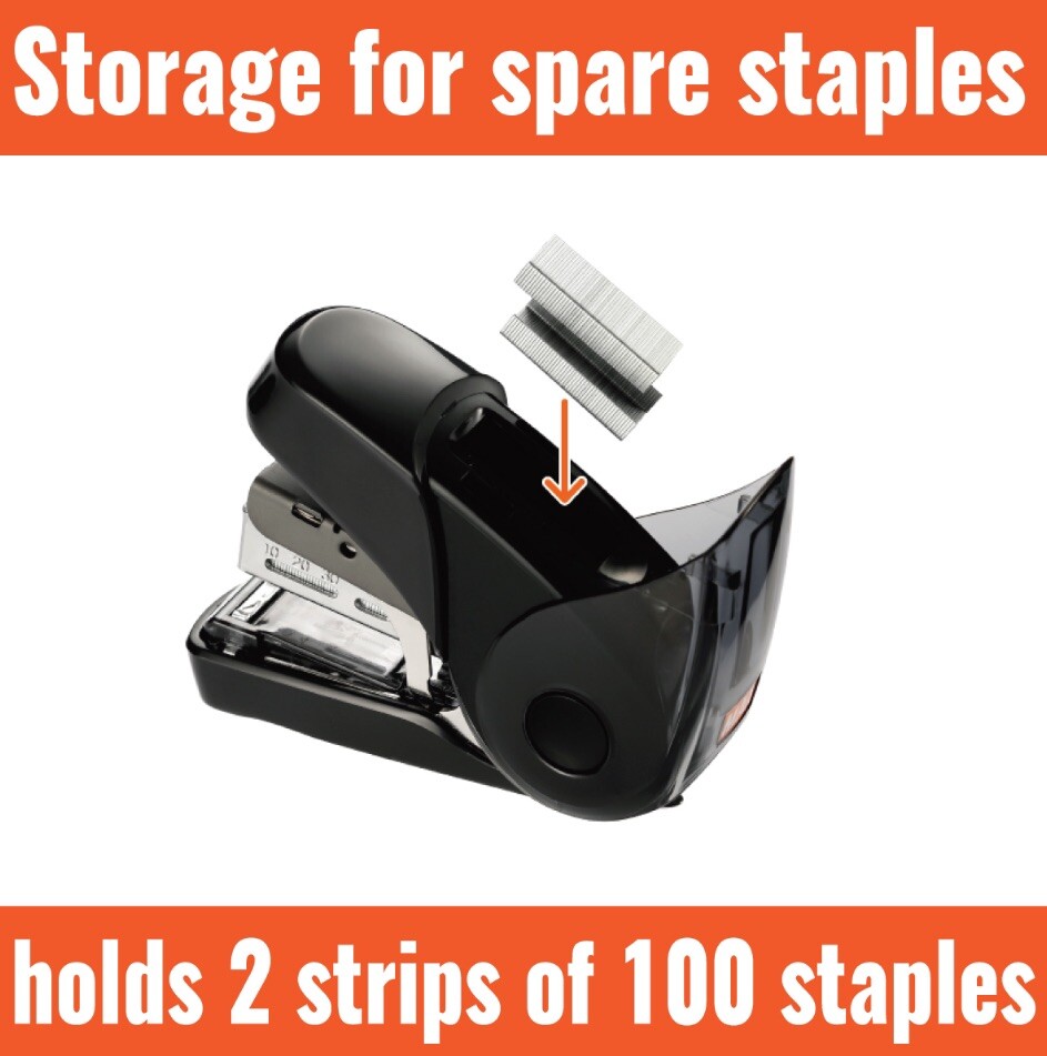 MAX Flat Clinch Mini Stapler HD-10FL3, Black