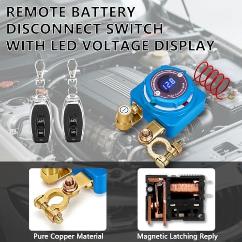 Remote Battery Disconnect Switch 12V 240A, Upgrade Battery Kill LED Display