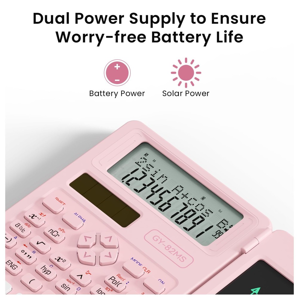 Scientific Calculators for School with Notepad, ROATEE 82MS Pink, Pink