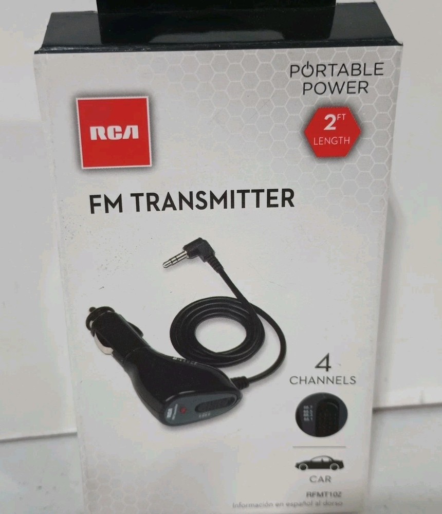 RCA RFMT10Z 3.5mm Input FM Transmitter Cigarette Lighter Adapter for Portable