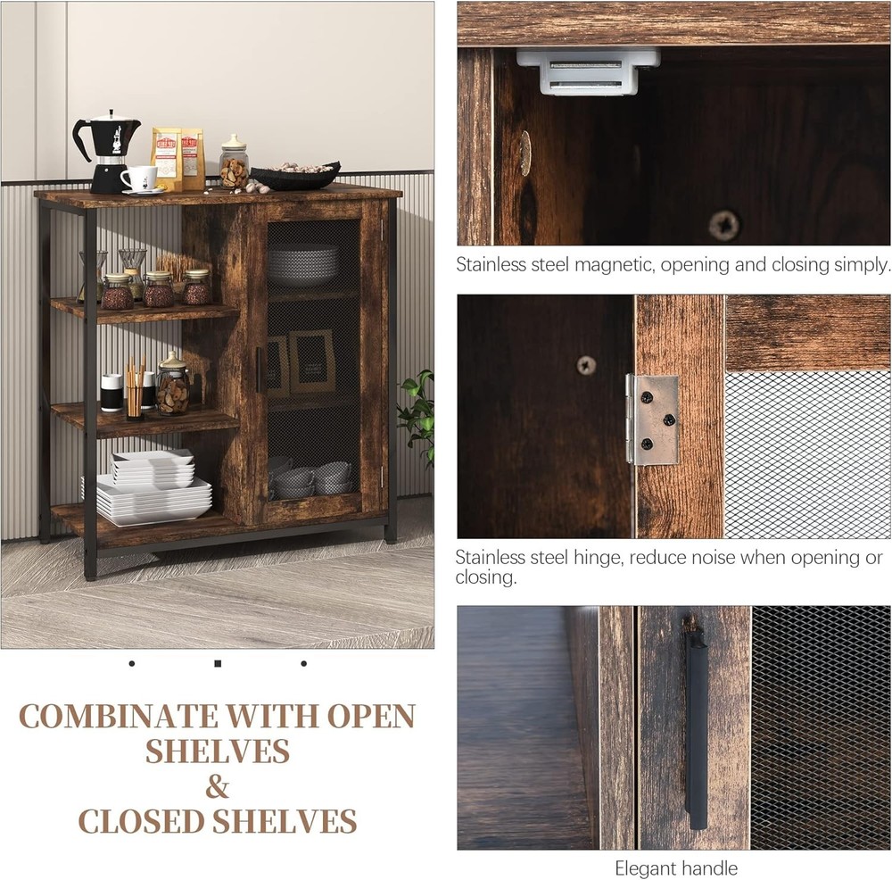 Mini Coffee Bar Cabinet W/ Storage 27.5'' Small Kitchen Bar Table Cute Corner