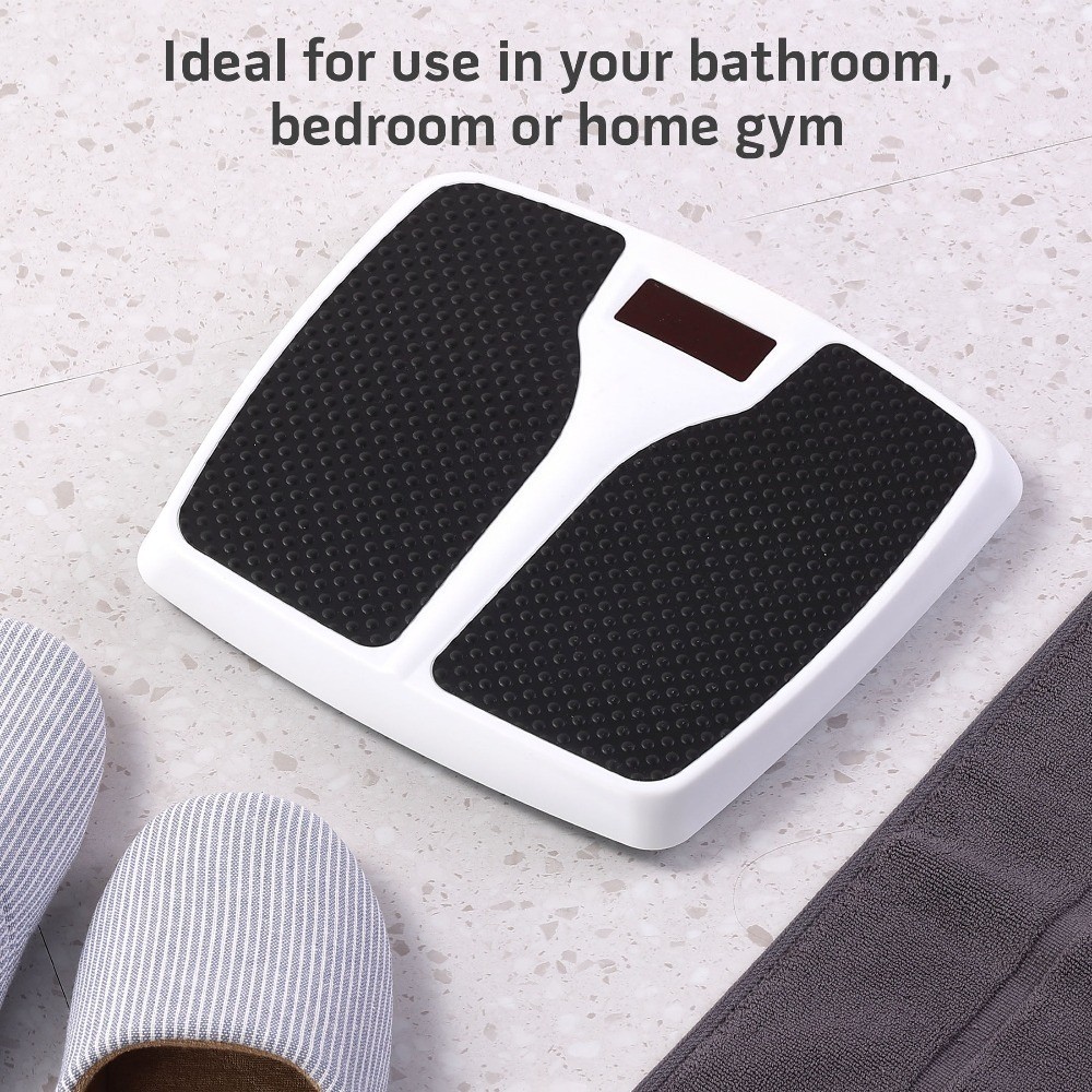 Split Mat Digital Scale, 400 lbs Capacity, LED Display, Black and White