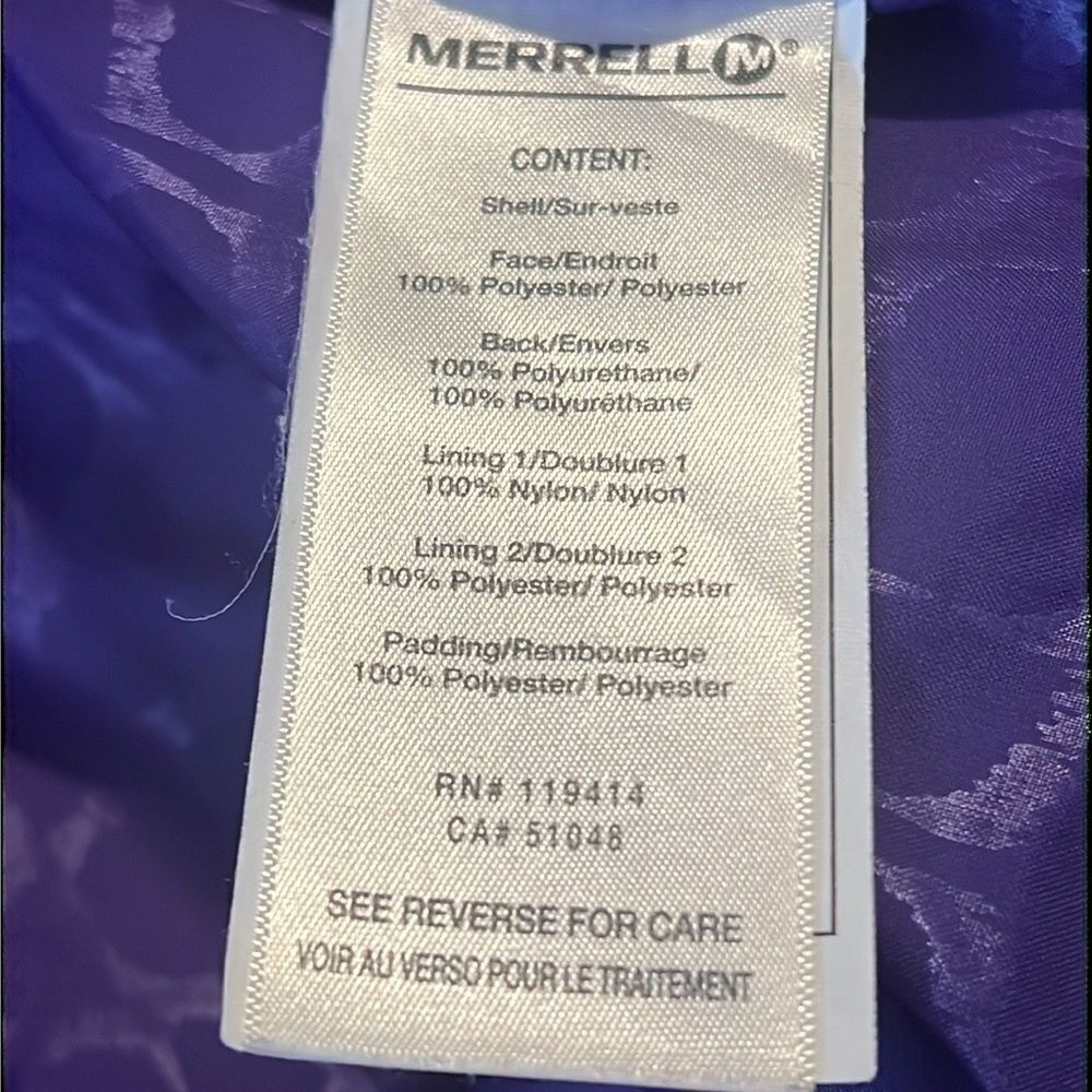 Merrell Opti-shell Navy Blue Front Pockets Snap Zip Closure Coat Size Large