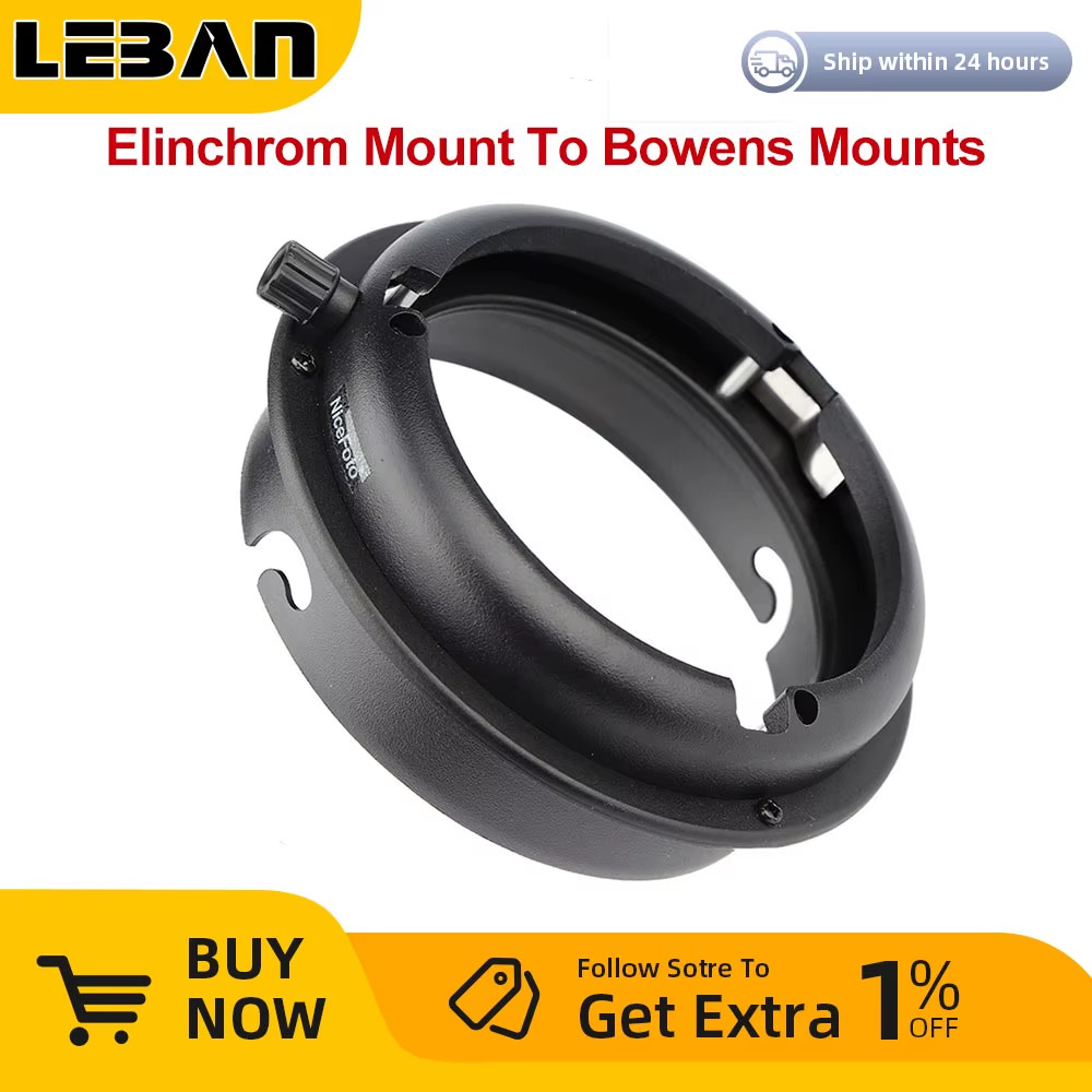 Elinchrom Mount To Bowens Mounts Ring Speedring Adapter Studio Flash Strobe