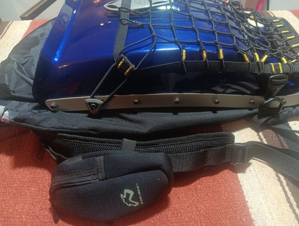 Boblbee hard shell backpack.