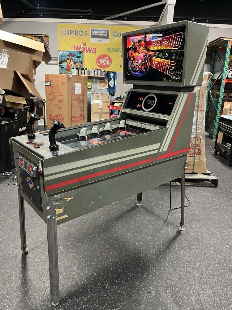 1982 RAPID FIRE ARCADE MACHINE PROF TECHS PLAYS GREAT