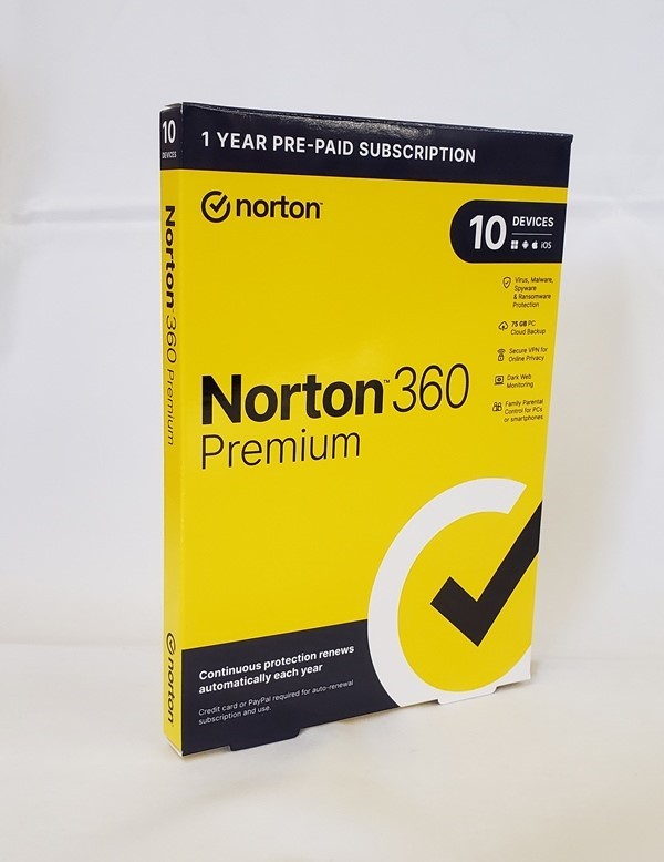 Norton 360 Premium 10 Devices with Auto Renew Brand New Retail Box (No LifeLock)