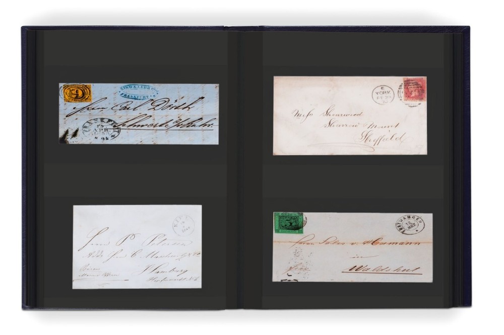 1 Comfort Stockbook 9x12 64 Black Pages Album Lighthouse 2 Pockets Letters & FDC