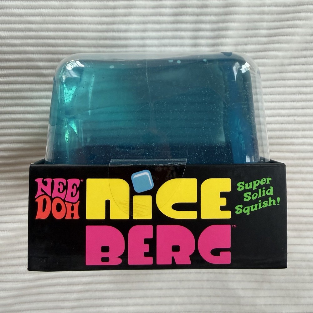 NeeDoh Nice Berg Blue XL Giant Nee Doh Niceberg Solid Squish Cube Ice Block