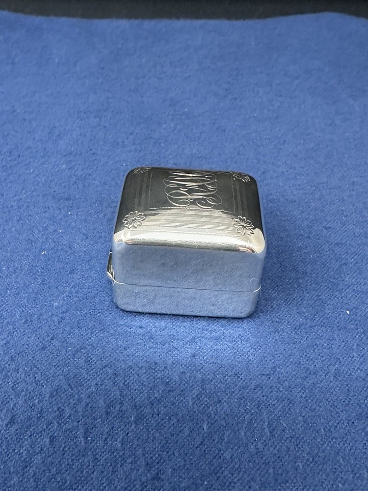 RODEN BROTHERS STERLING RING BOX MONOGRAMMED