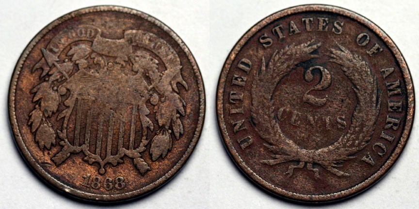 1868 Two Cent Piece