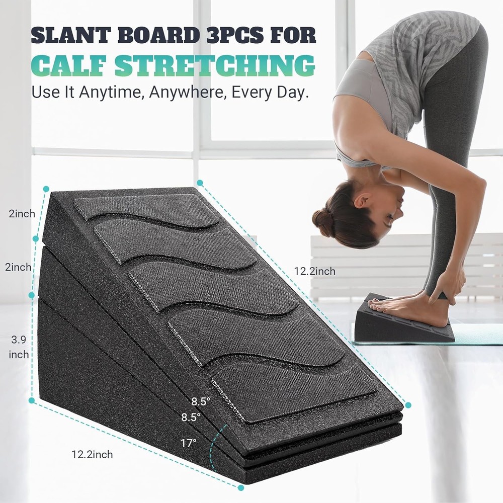 Slant Board for Calf Stretching, 5 Adjustable Angles Incline Black