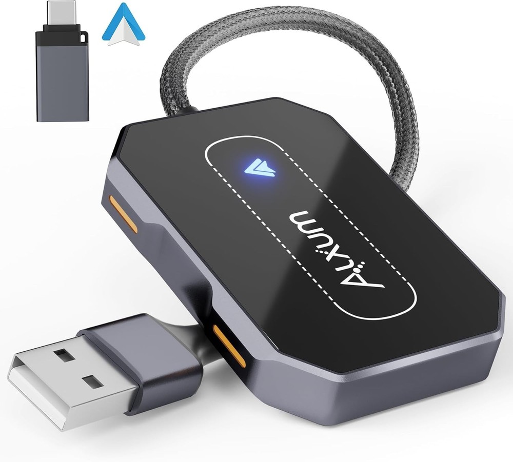 Compact Wireless Android Auto Dongle with Automatic Pairing & Sound Quality