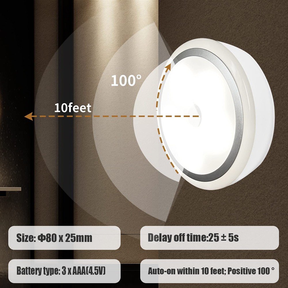 WELLAND White Floating Shelf with Motion Sensor Light, Wall Mounted Storage S...