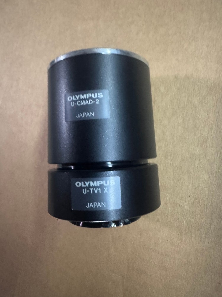 OLYMPUS U-CMAD-2 C-MOUNT MICROSCOPE CAMERA ADAPTER WITH U-TV1 X ATTACHMENT
