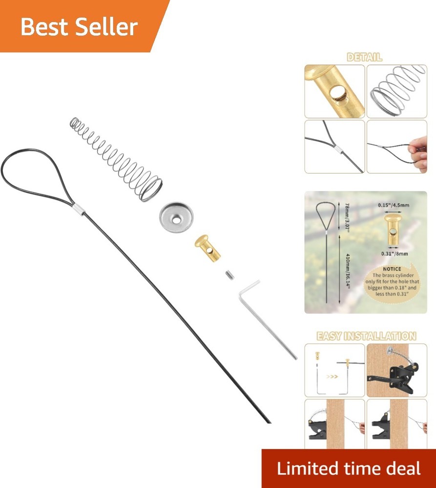 Elegant Stainless Steel Gate Latch Cable Pull with Spring Loader for Easy Access