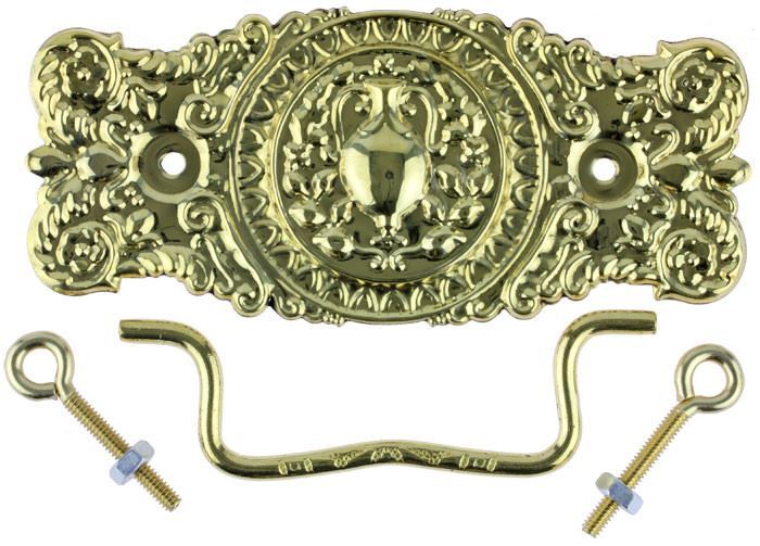 3" Water Urn Center Design Bail Pull Solid Brass