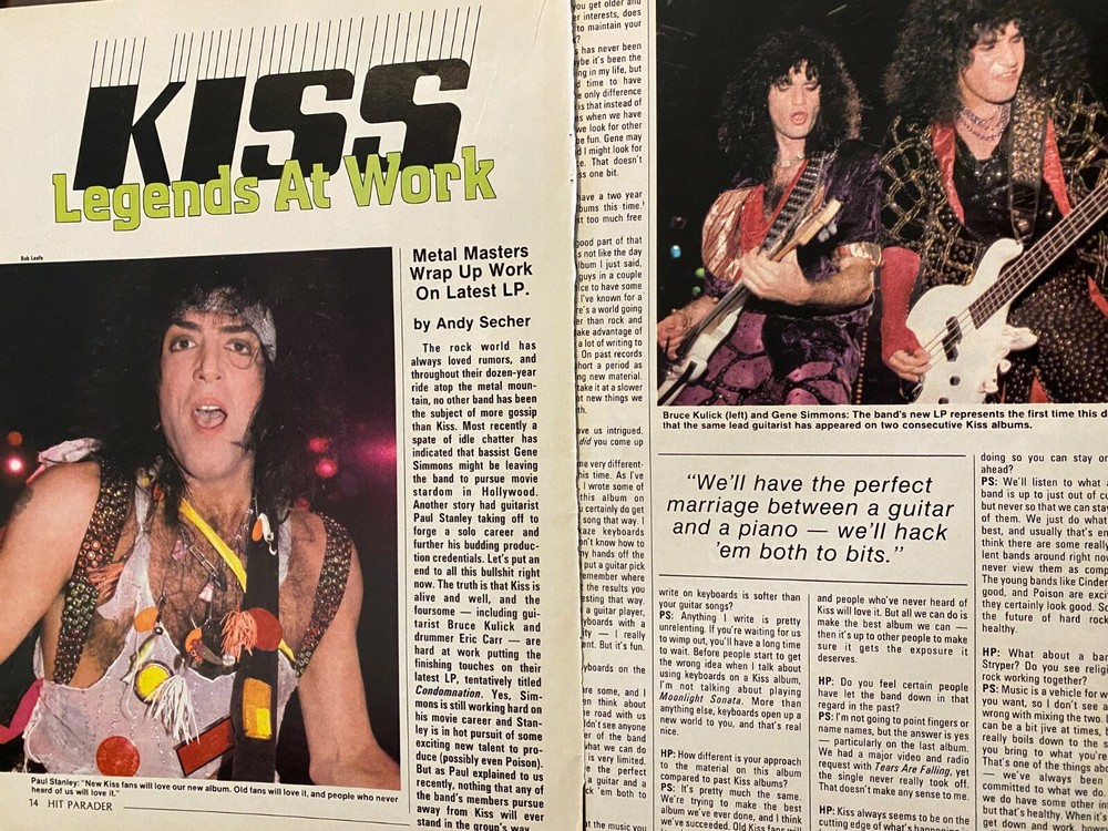 Kiss, Two Page Vintage Clipping